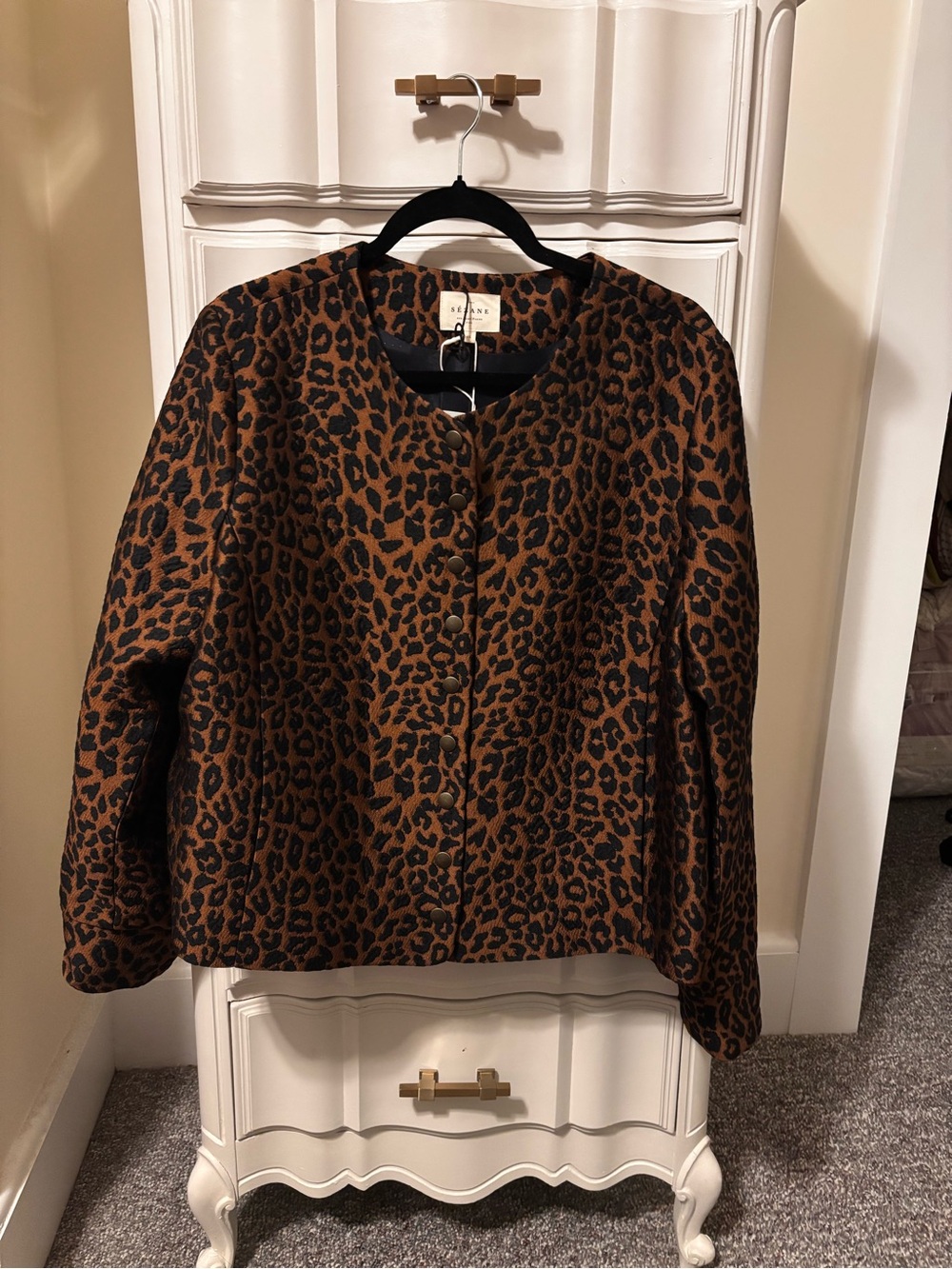 Leopard Print Women's Jacket - Brown/Black NWT